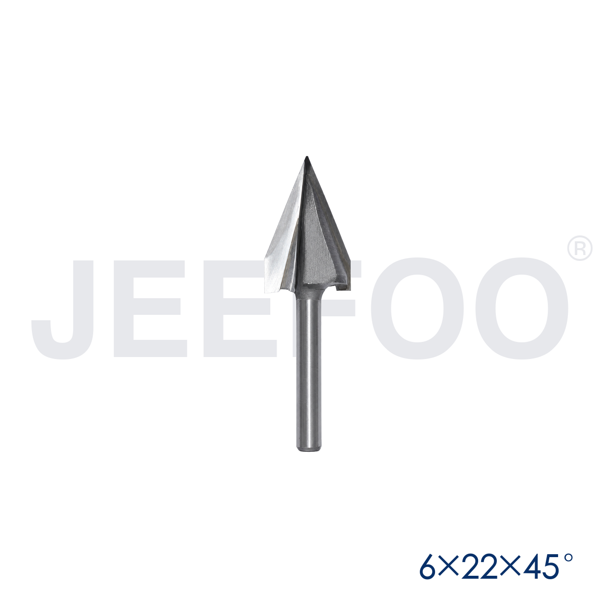6x22x45D woodworking V groove router bit detail