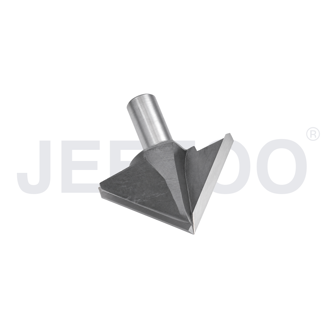 Small woodworking V groove router bit detail