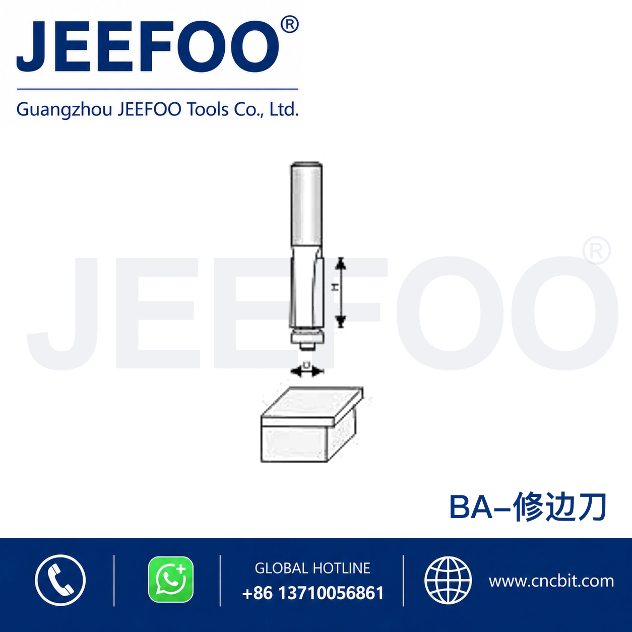 BA Bearing Guided Trimming Cutter schematic product image