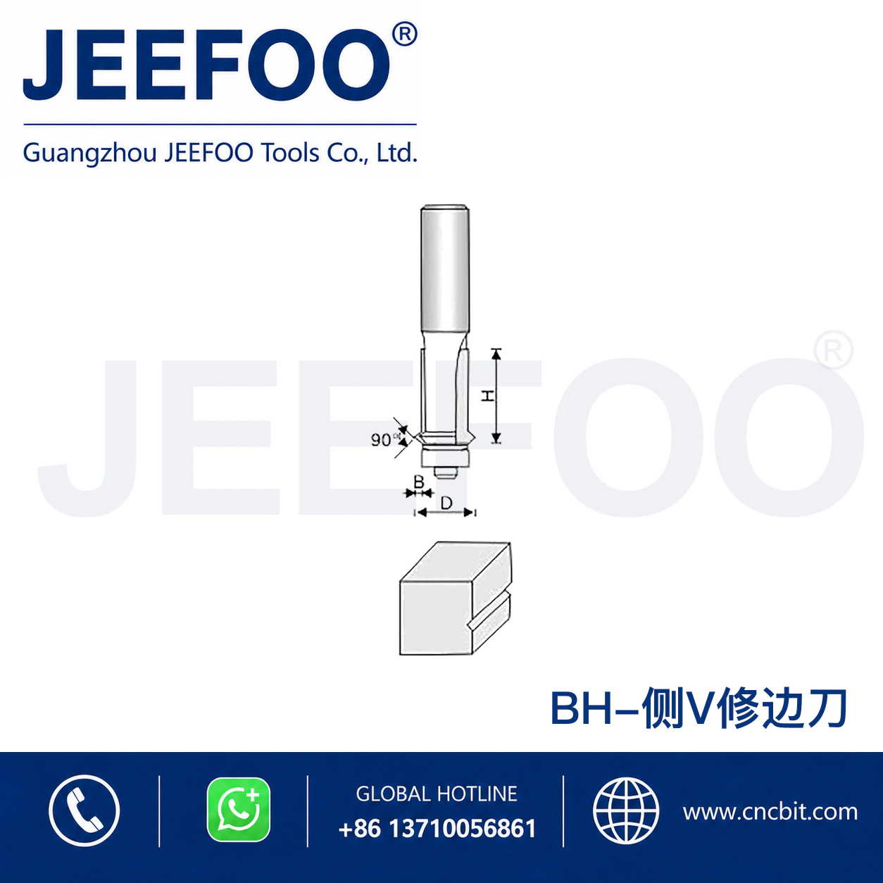 BH Bearing Guided Trimming Cutter schematic product image