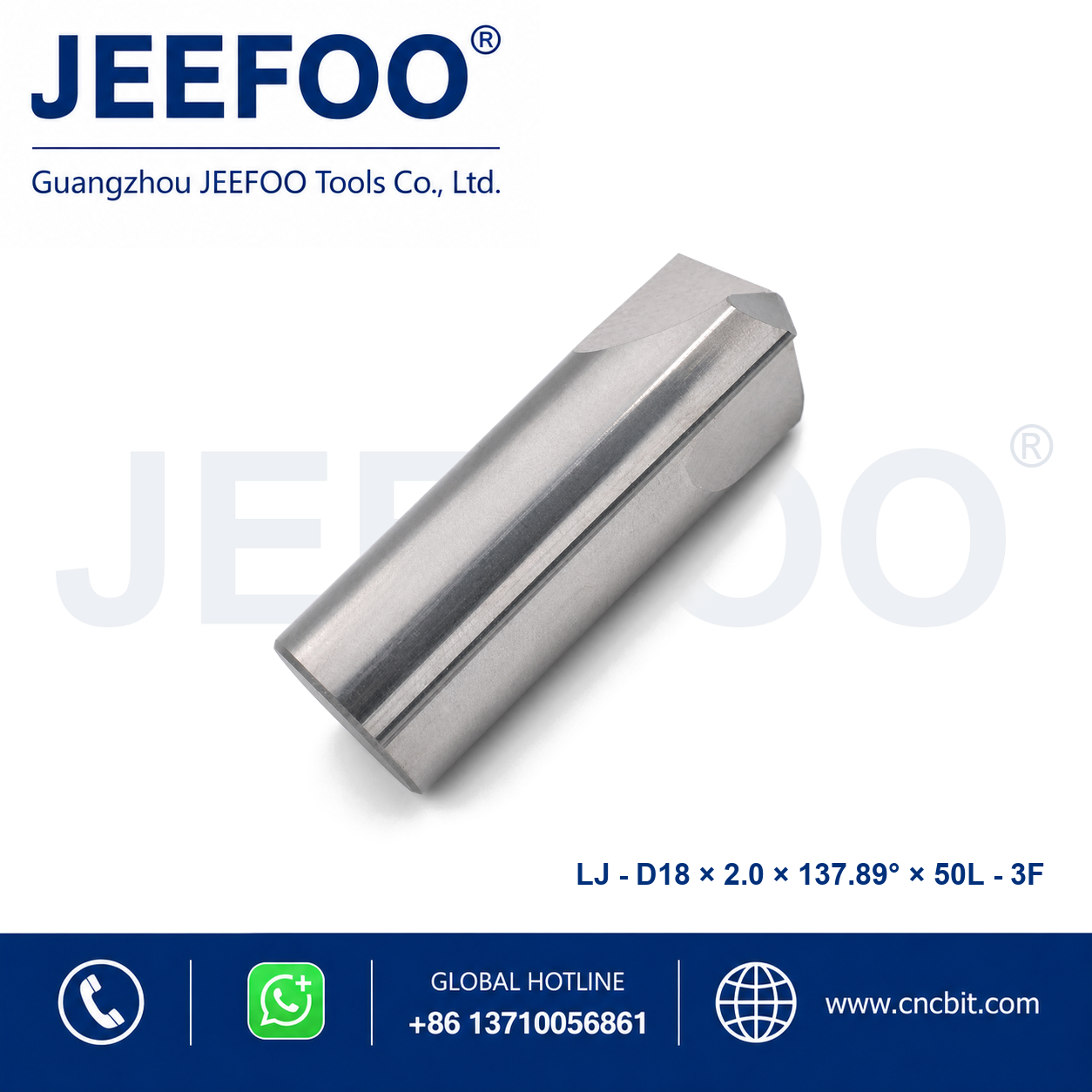18x2.0x137.89Dx50L Chamfering Cutter for Aluminum for aluminum machining