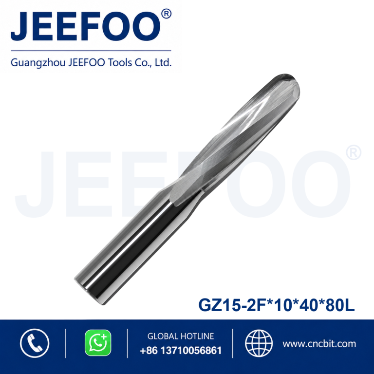 10x40x80L Double Flute Ball Nose Router Bit for High Chip Removal