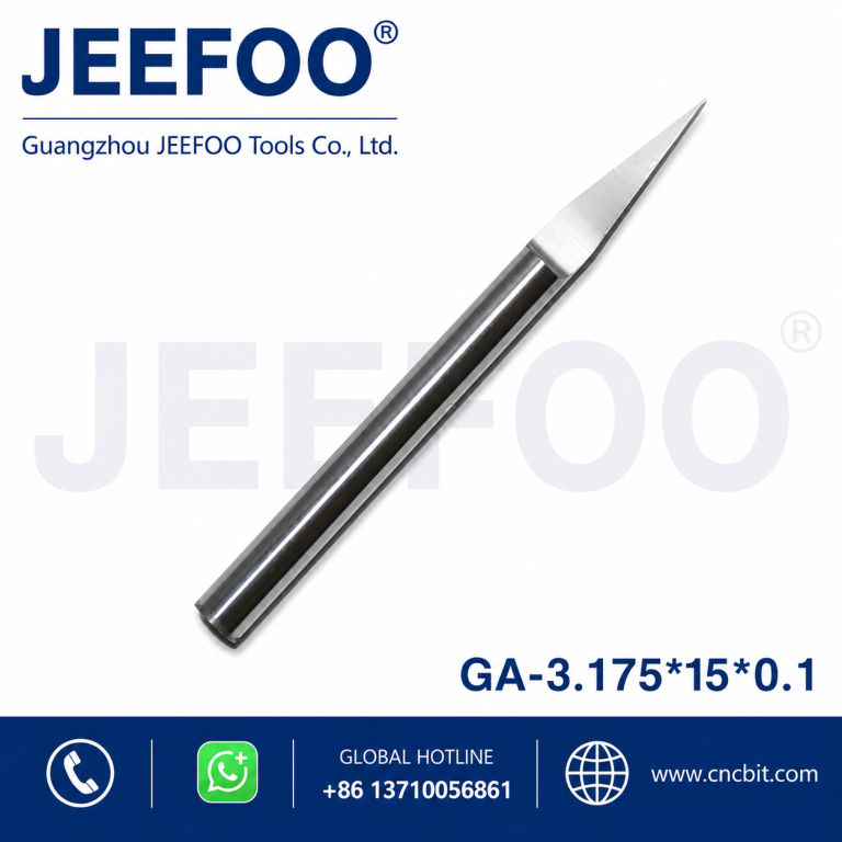 3.175*15degree*0.1 Jeefoo Flat Bottom Engraving Tools, Carbide Tool Bits, V Bit, PCB Carving Cutters, Woodworking Router Bit product image