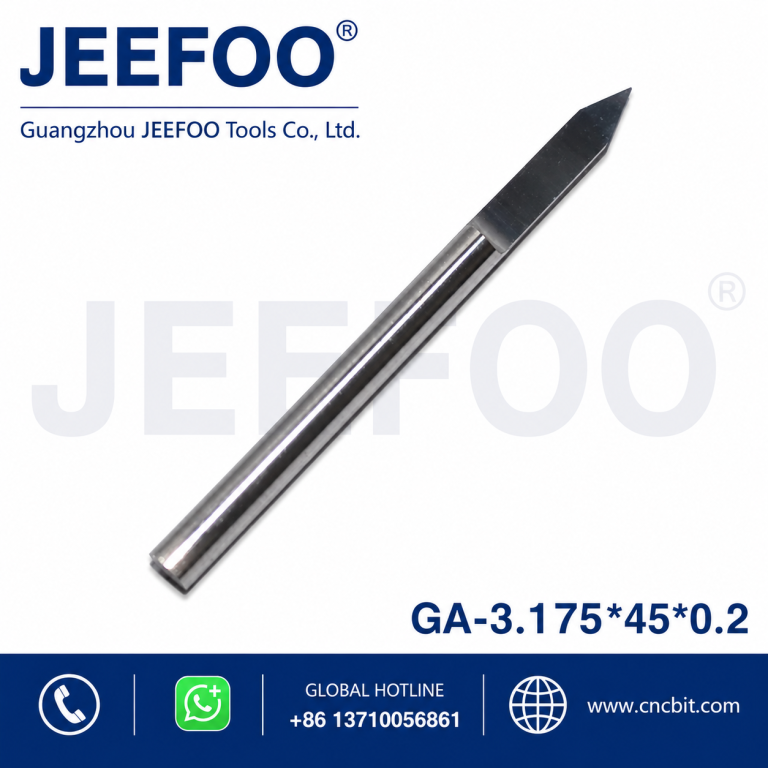 3.175*45degree*0.2 Smooth Flat bottom carbide engraving bits, NEW V shape CNC router bits for wood machine tools cutter product image