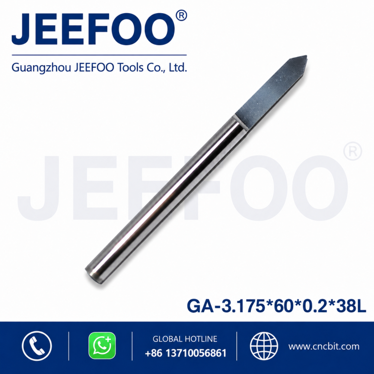 3.175*60degree*0.2*38L Flat Bottom Wood Engraving Router Bits, Sharp Solid Carbide Tool on 3D Woodworking Relief Machining product image