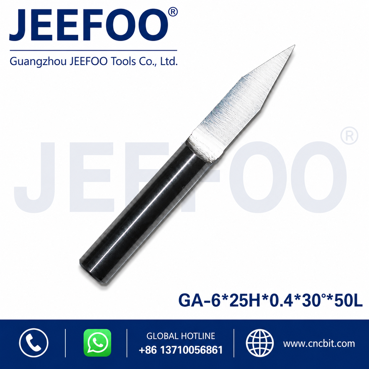0.4mm flat bottom engraving bit with 6mm shank from Guangzhou