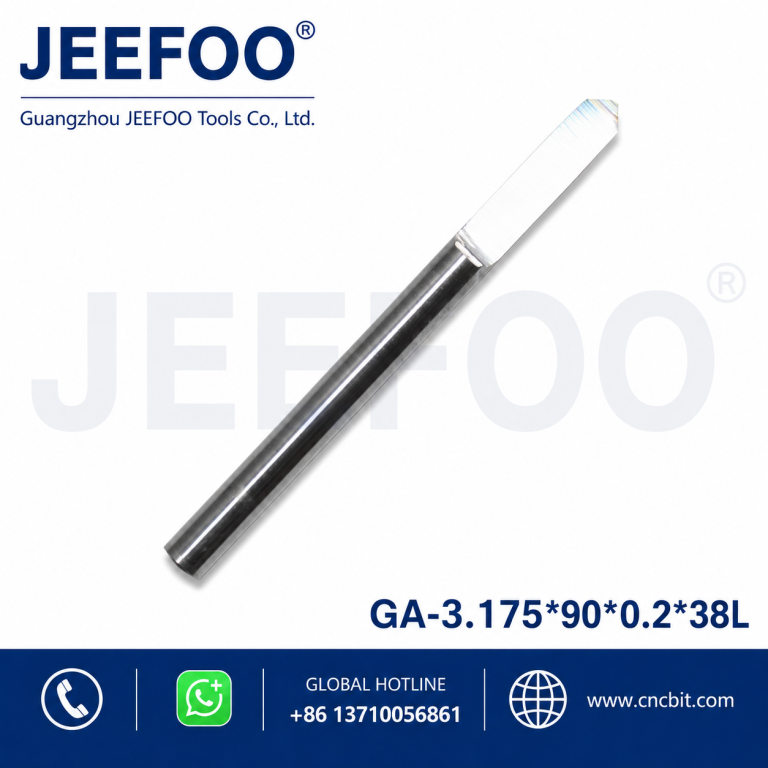 3.175*90degree*0.2*38L Flat Bottom Wood Engraving Router Bits, Sharp Solid Carbide Tool on 3D Woodworking Relief Machining product image