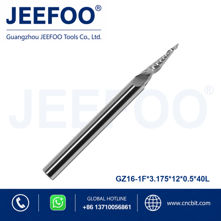 3.175x12x0.5x40L Imported Single Flute Taper End Mill A Series