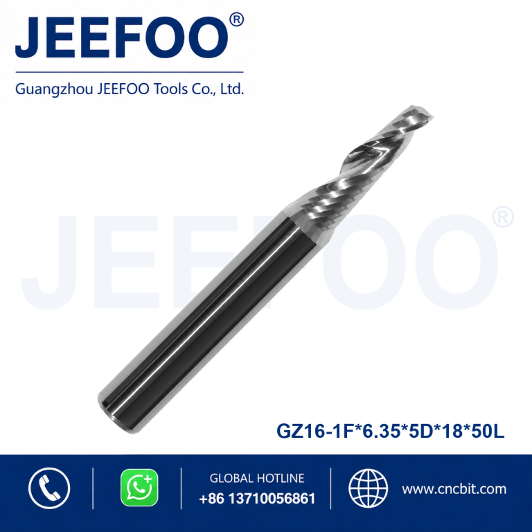 6.35x5°x18x50L Tungsten Carbide Single Flute Taper End Mill