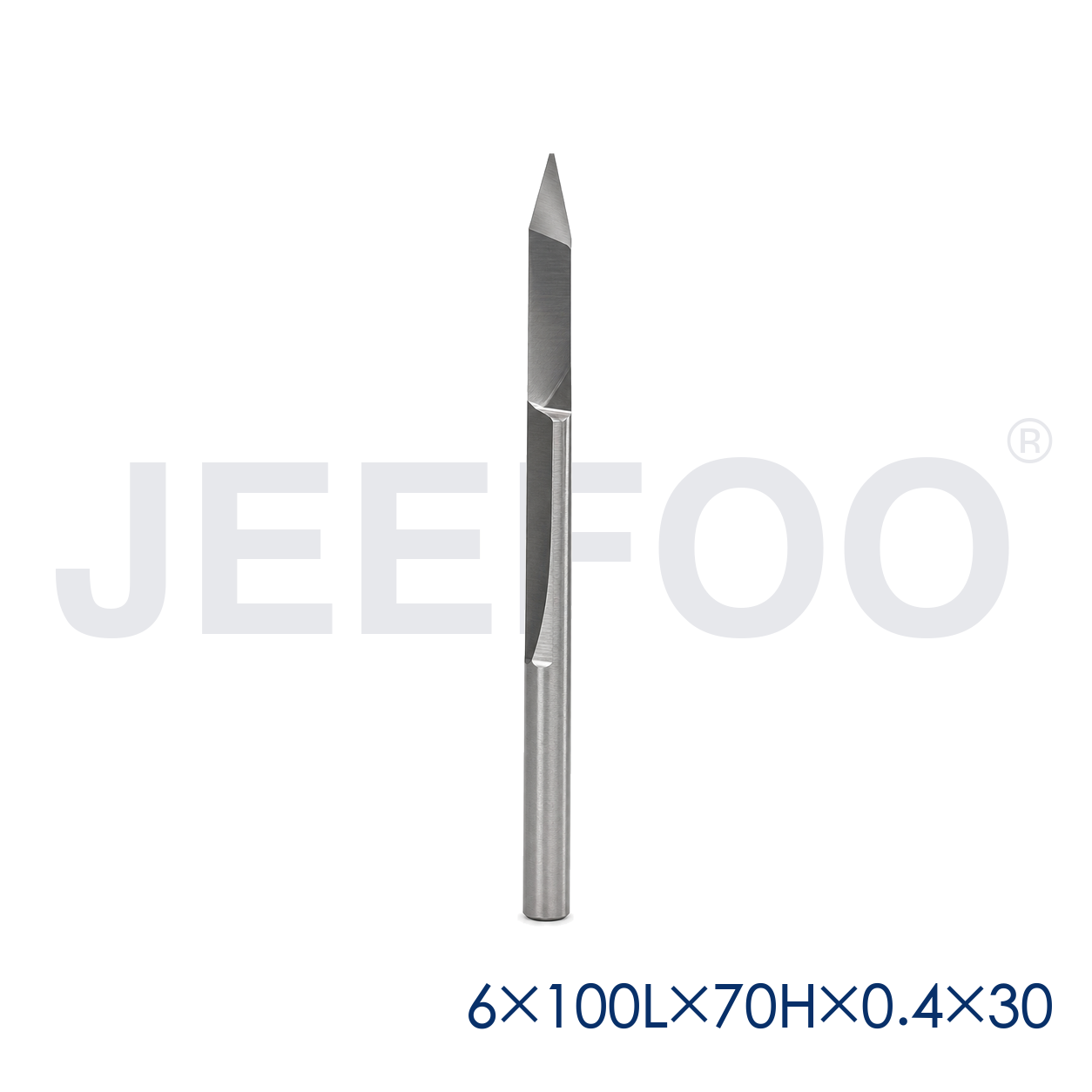 6x100Lx70Hx0.4x30 Long Cel Flat Bottom Engraving Bit detail A