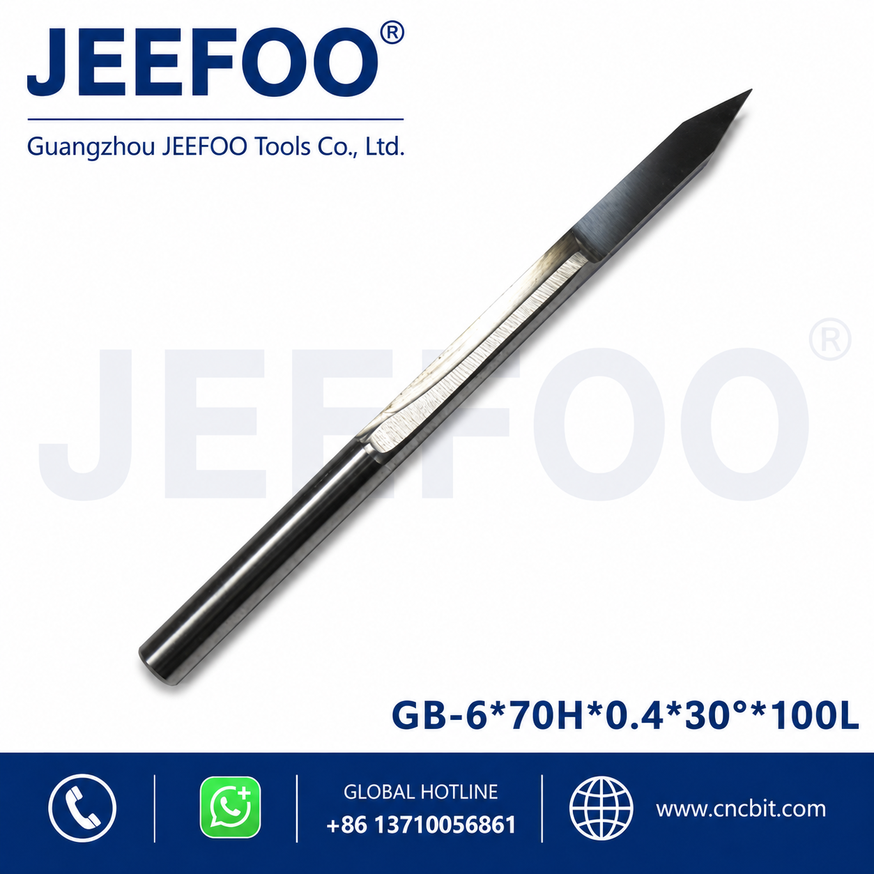 6x100Lx70Hx0.4x30 Long Cel Flat Bottom Engraving Bit