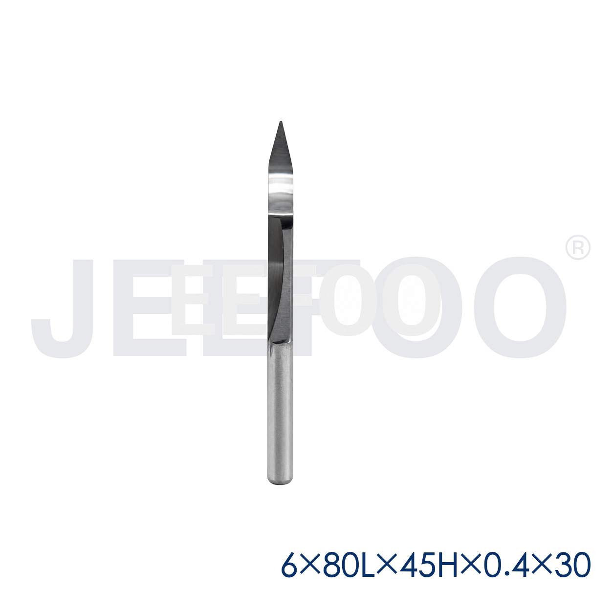 6x80Lx45Hx0.4x30 Long Cel Flat Bottom Engraving Bit detail A