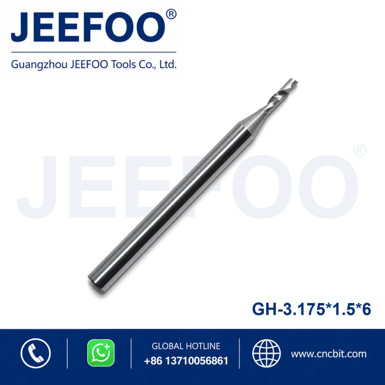 3.175x1.5x6 Carbide endmill one flute spiral CNC router bits/Flute Spiral Bit Milling Drill product image