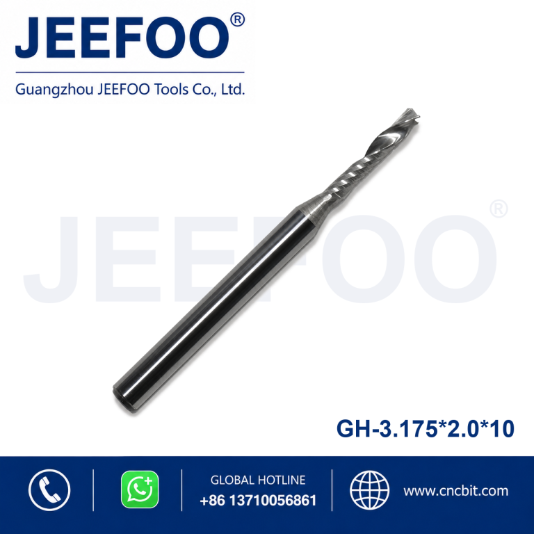 3.175x2.0x10 Carbide One Spiral Flute Bits End Mill Engraving Tool Bits Wood Router Bits Cutting Tool product image
