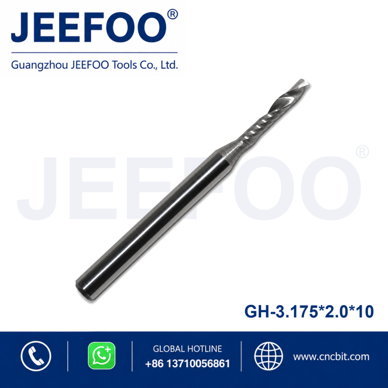 3.175x2.0x8 One Flute Spiral Bits/ Cutter For CNC Router Machine /Woodworking Machine/CNC Router Rits/Cutting Bits/Cutting Tools product image