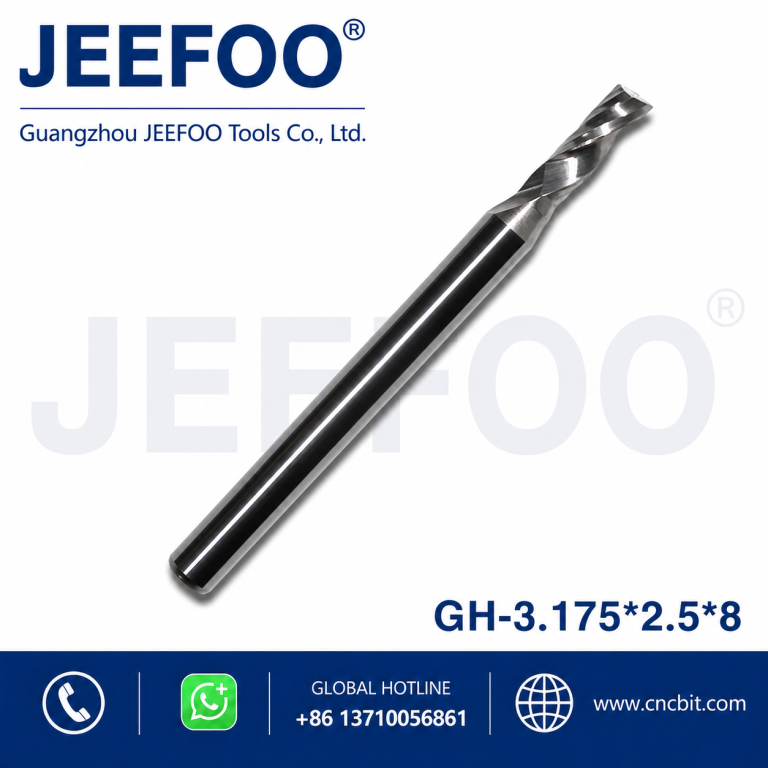 3.175x2.5x8 High Precision Grind!High Quality! Single Flute Milling Cutter Soild Carbide One Spiral Flute Bits product image
