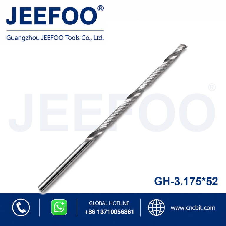 3.175x52 Solid Carbide Cnc Spiral 'o' Flute Aluminum Acrylic Wood Single Flute End Mill Milling Cutter Router Bits product image