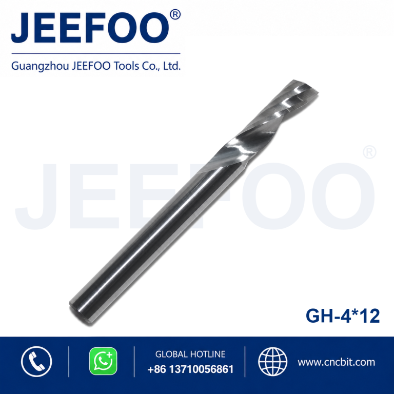 4x12 1 Flute Spiral Carbide CNC Router Bits 55HRC Climb Milling Up&Down Cut Customizable product image