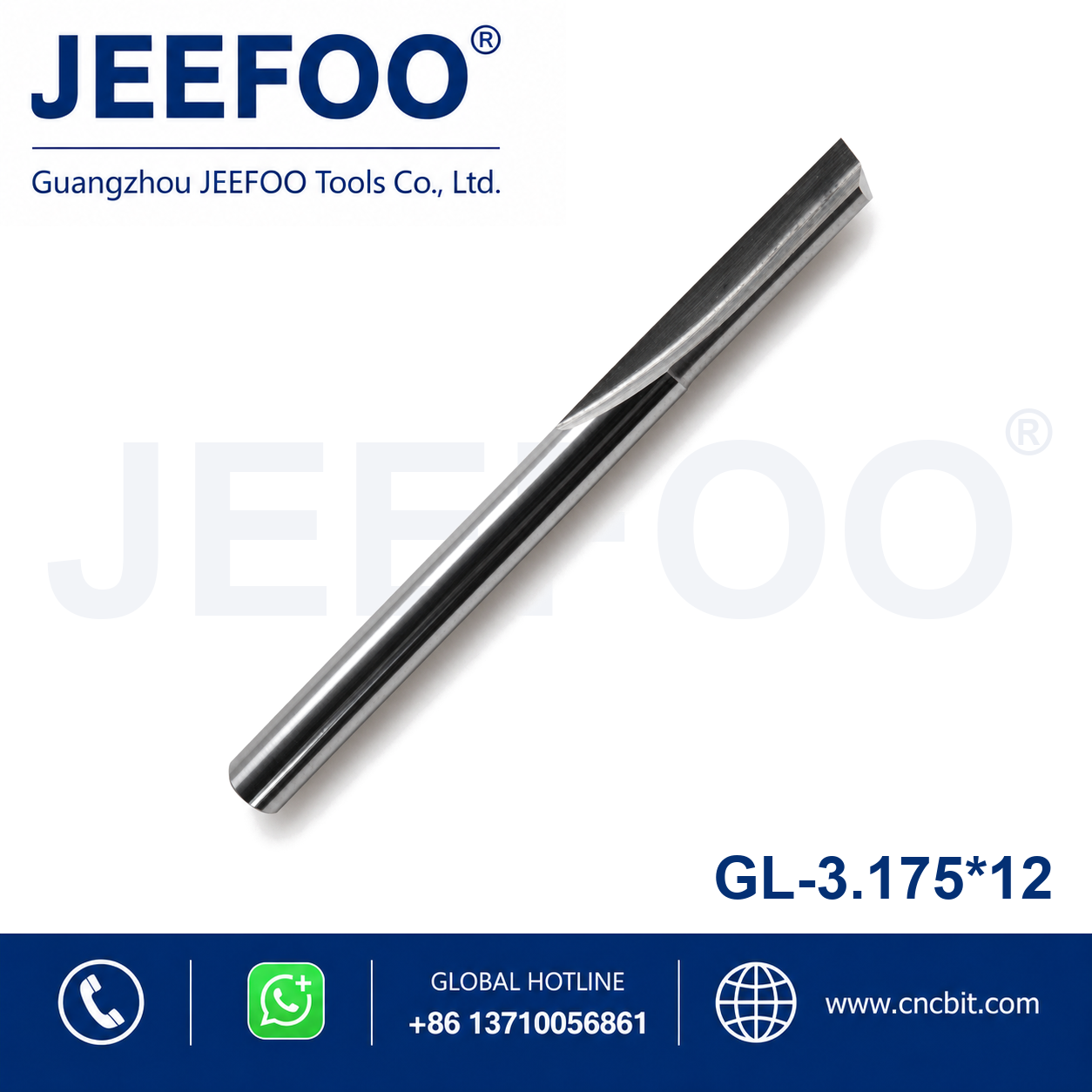 3.175x12 One Straight Flute Bits for CNC router