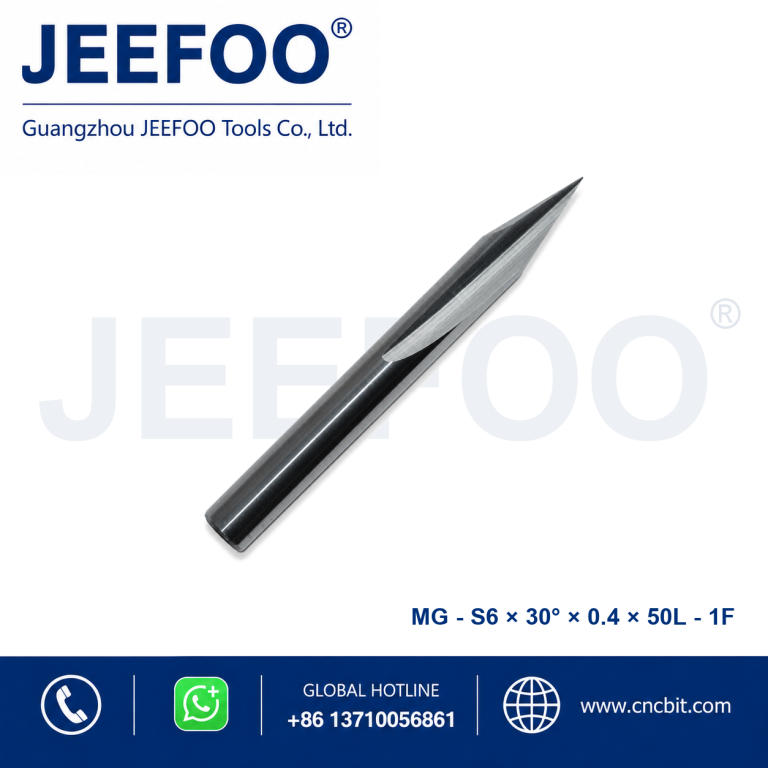 6x30Dx0.4x50L One Straight Flute Engraving Bit for CNC Metal Machining product image