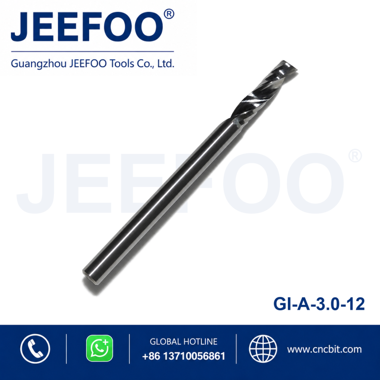 One Flute Spiral Milling Cutter Cnc Router Bit Cutting Tools 3.0x12 Solid Carbide End Mills for Acrylic Aluminum Wood product image