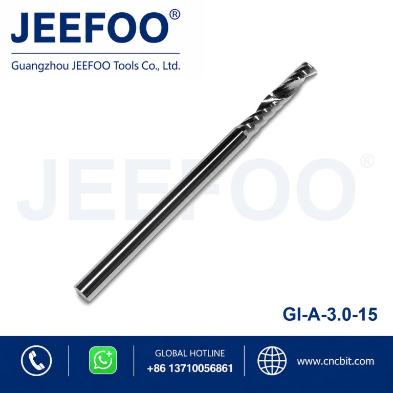 3.0x15 One Flute Spiral Bits for Aluminum/Carbide Tungsten End Mill CNC Machine Milling Cutter product image
