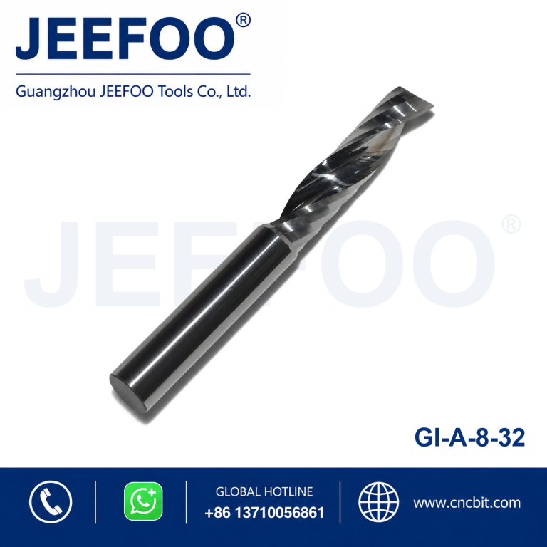8x32 Sharp Edge Single Flute Carbide Spiral Router Mill, CNC Machining Cutter for Composite Wood Plastics product image