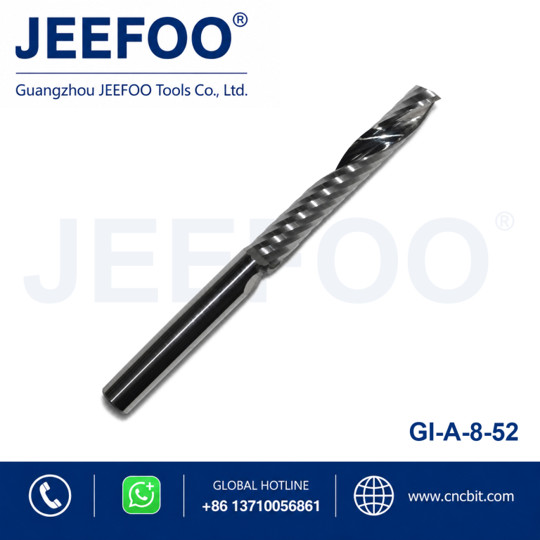 Low Burr Cutting Single Flute Solid Carbide Spiral Bits CNC Machine Tool for Acrylic Wood PVC product image