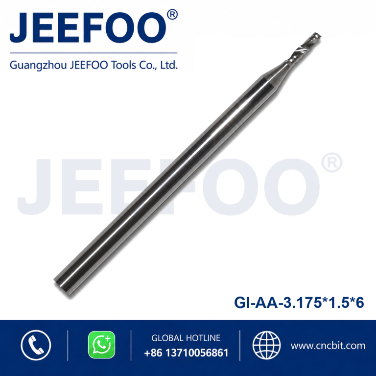 3.175x1.5x6 AA Quality One Spiral Flute CNC Bit Burr-Free Acrylic Board Processing cutting product image