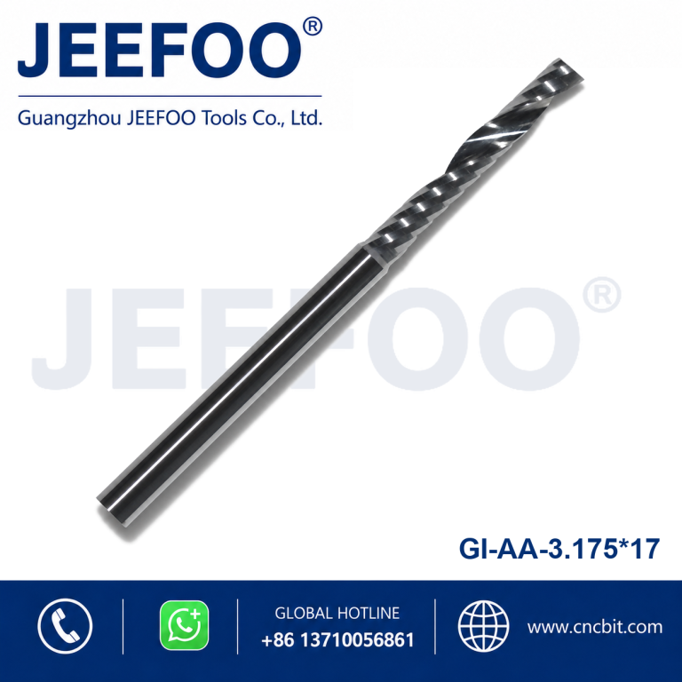 3.175x17 AA Grade One Flute Spiral Carbide Bit Stable Acrylic Plate Trimming product image