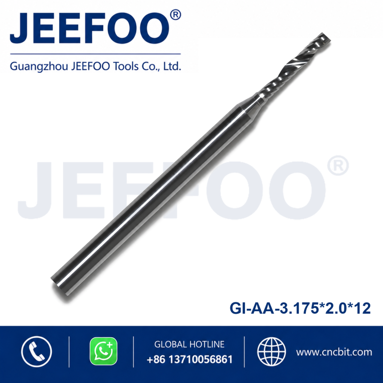 3.175x2.0x12 AA Standard Spiral Flute CNC Cutter Sharp Cutting Acrylic Sign Sheets product image
