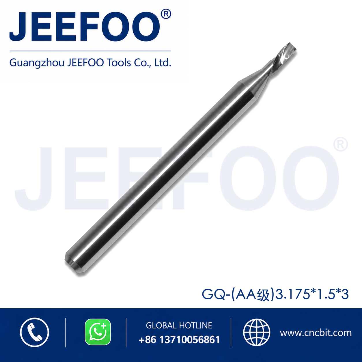 1.5x3 left-helical cutter for CNC down cutting