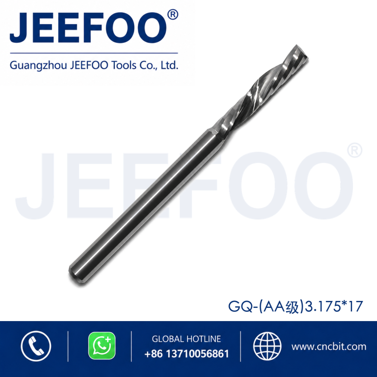 3.175x17 One Spiral Left-Helical Cutter – Solid Carbide Down Cut Router Bit product image