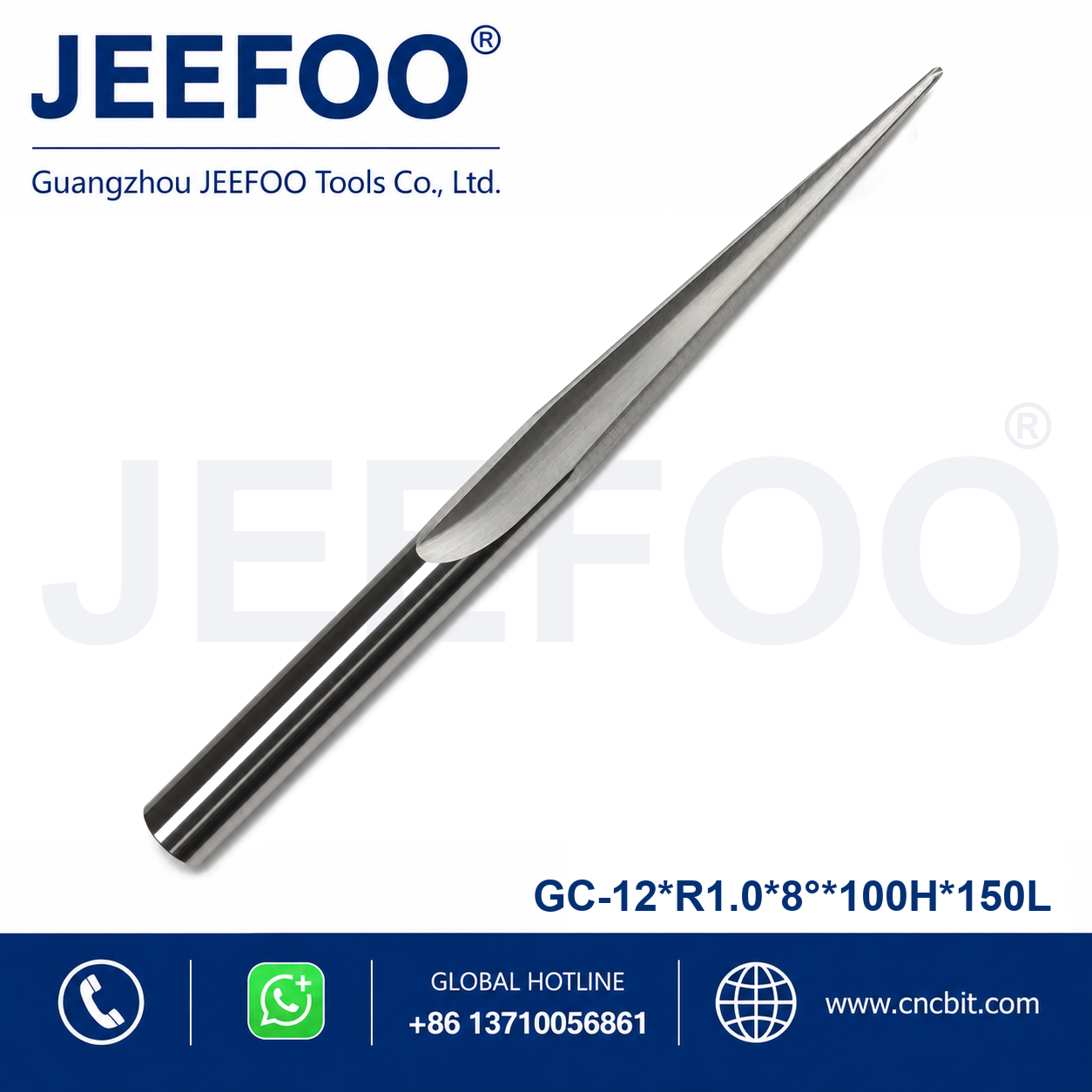 12x100HxR1.0x8x150L taper ball end mill product image