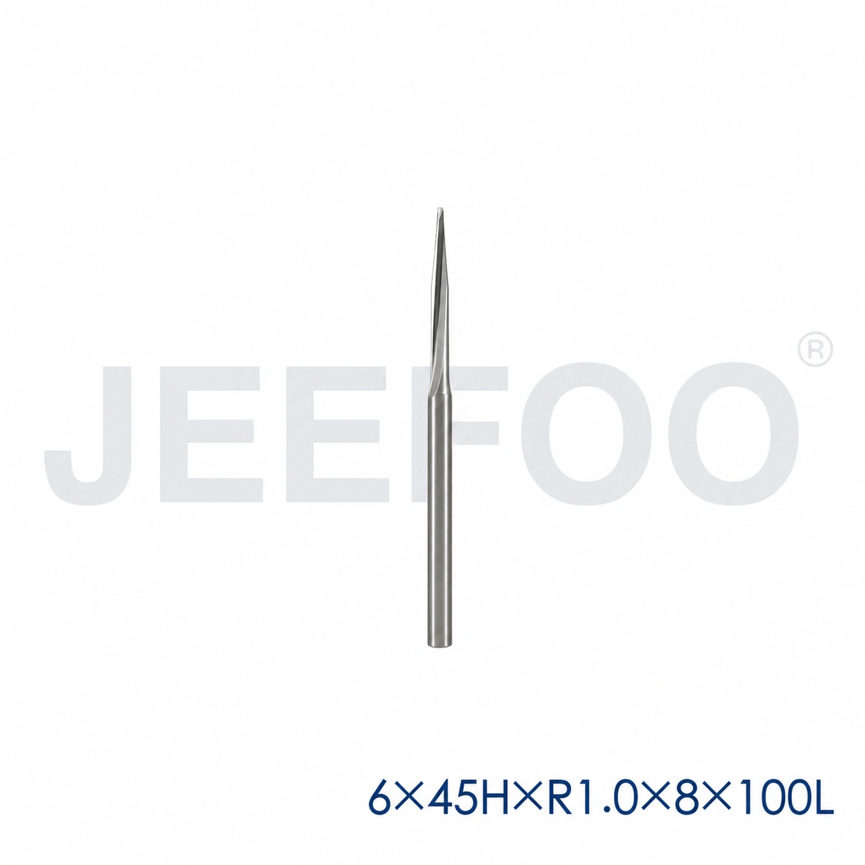 6x45HxR1.0x8x100L taper ball end mill dimensions B