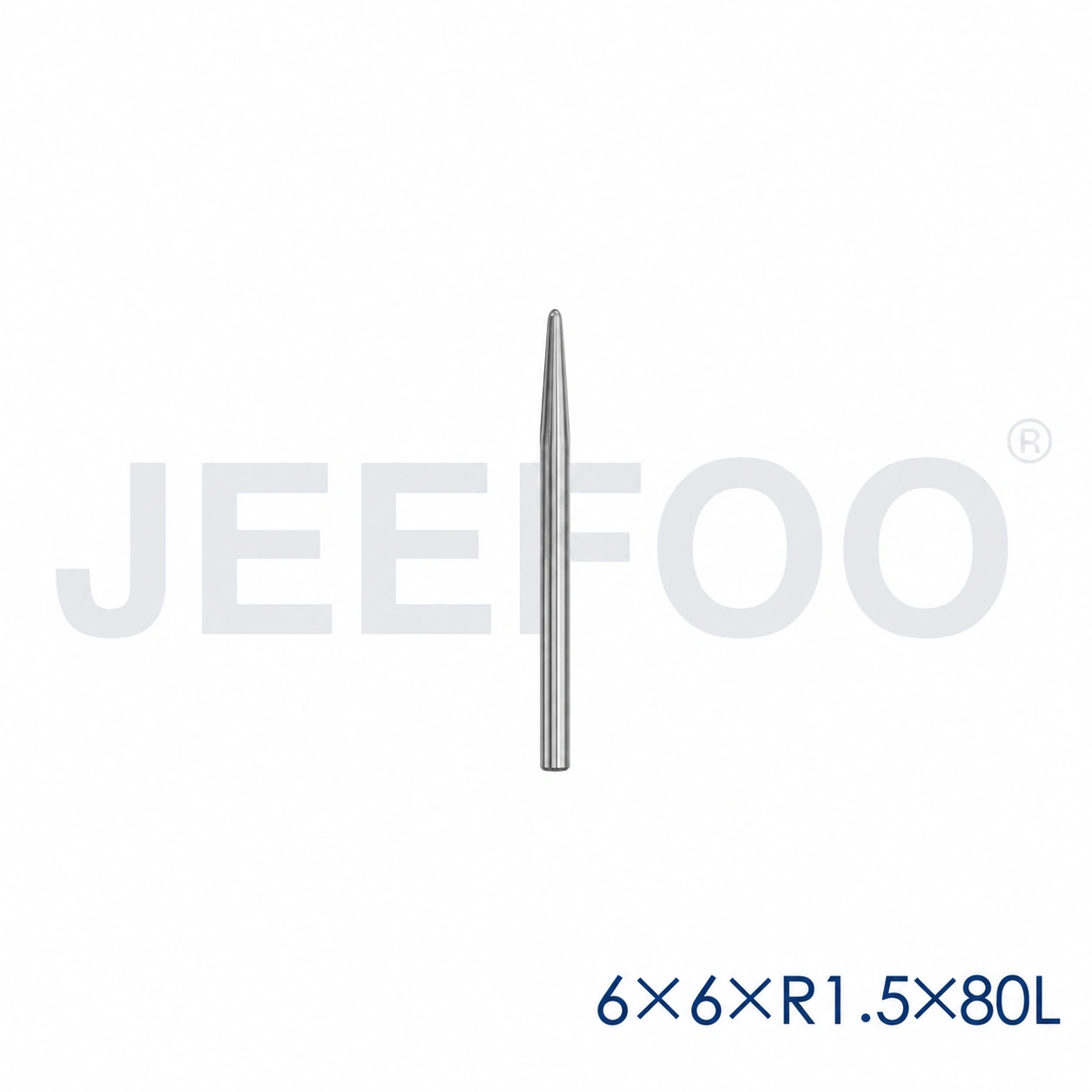 6x6xR1.5x80L taper ball end mill dimensions A