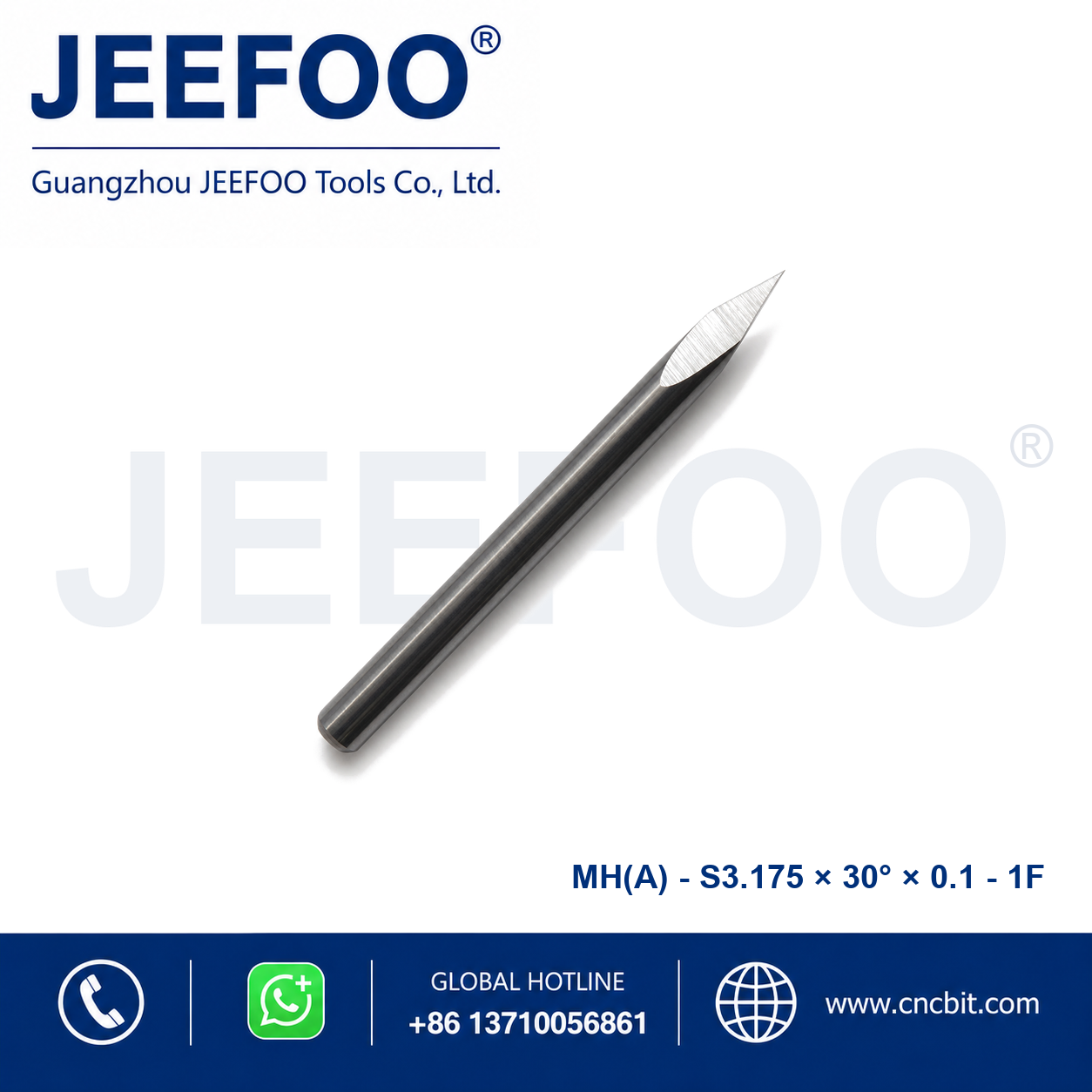Ax3.175x30Dx0.1 Three Face Engraving Bit for metal machining