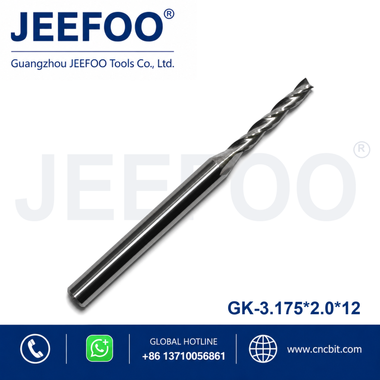 3.175x2.0x12 Three Flute End Mills, Milling Tools, Tungsten Carbide Engraving Cutters for Wood, MDF, PVC and Acrylic product image