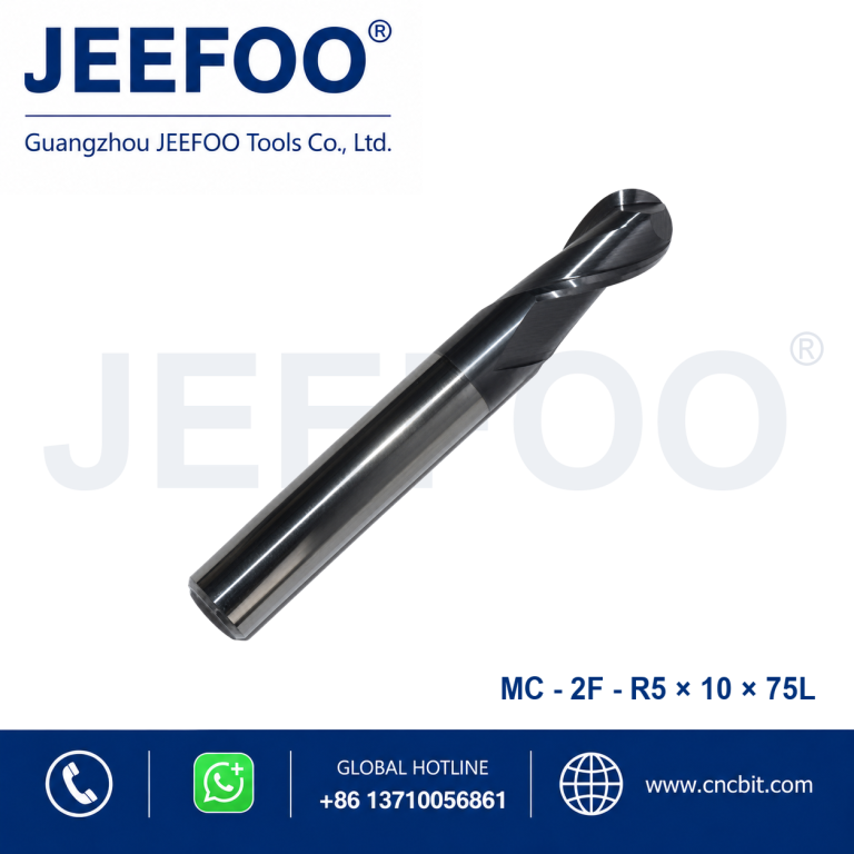2FxR5x10x75L Solid Carbide Ball Nose End Mill for CNC Metal Machining