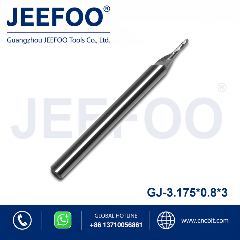 3.175x0.8x3 Two Flutes Spiral Carbide Tools, Carving Tool Bits, End Mill Cutters for CNC Router Machine product image