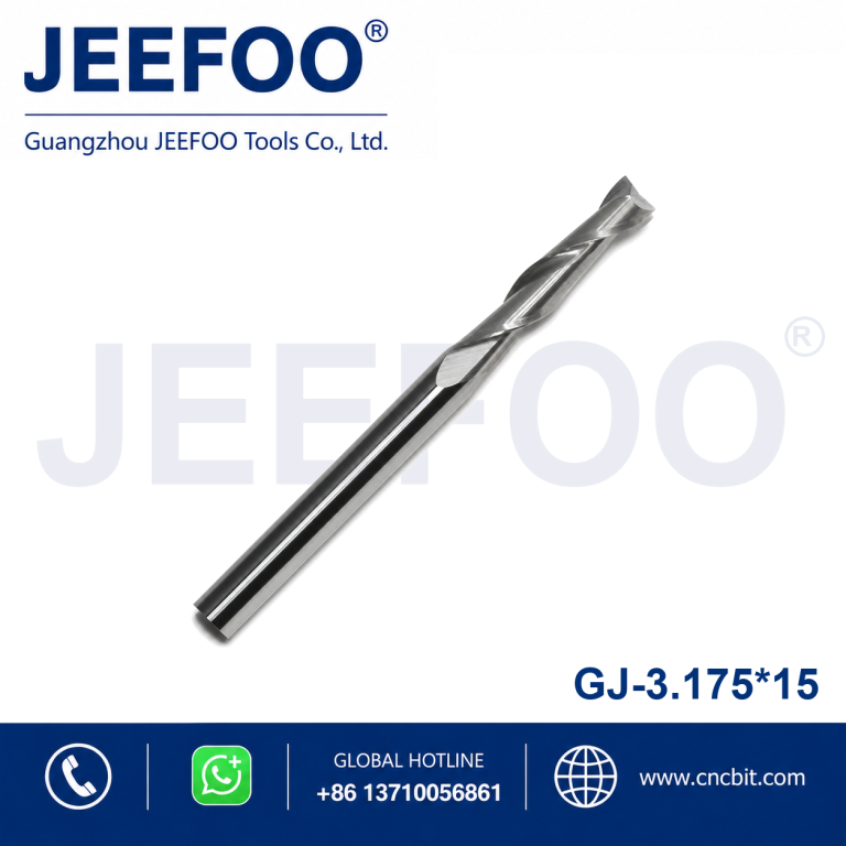 3.175x15 Two Spiral Flute Bits - Tungsten Carbide Two Flutes Spiral Mill / CNC Router Bits /Cutting Tools for CNC Machine Engraving product image