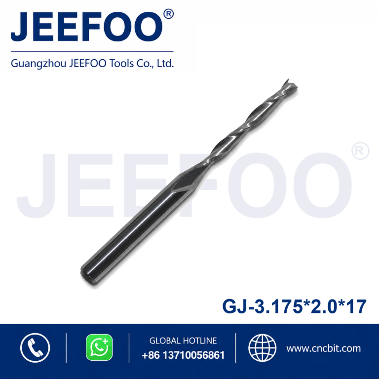 3.175x2.0x17 Two Spiral Flute Bits - Two Flute Carbide Spiral End Mills CNC Bits CEL 62mm / CNC Router Bits Cutting Tools for CNC Machine Engraving product image