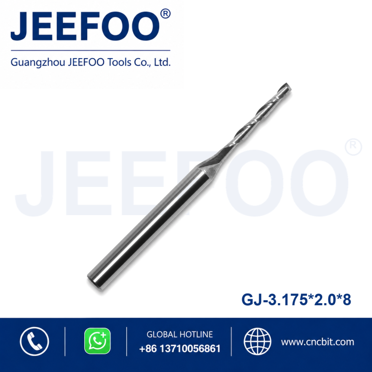 3.175x2.0x8 Two Spiral Flute Bits - Two Flutes Sprial Bit Carbide End Mills/ CNC Cutting Tools/ CNC Router Bit For Engraving Machine product image