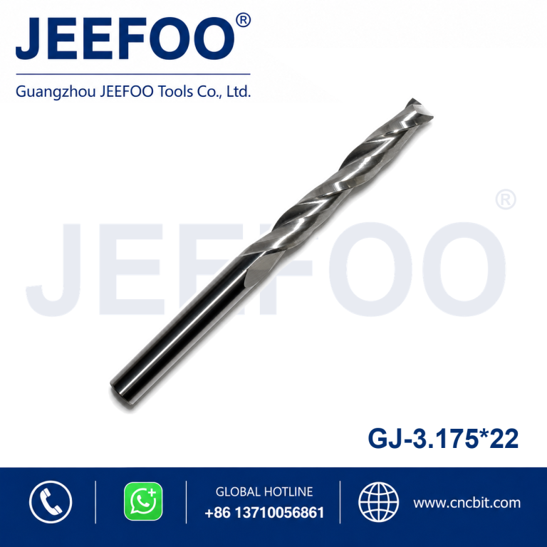 3.175x22 Two Spiral Flute Bits - Two Flutes End mill cutter , Two flute router bits ,CNC cutter for router machine product image
