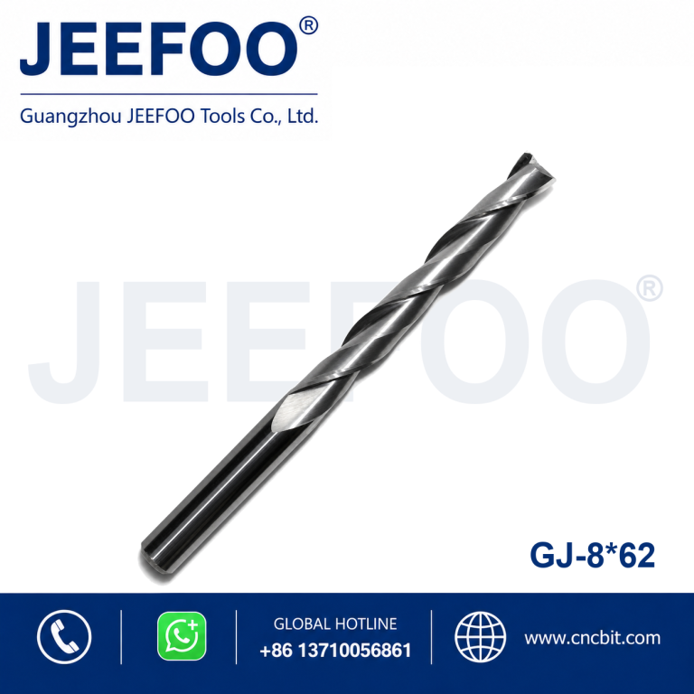 8x62 Two Spiral Flute Bits - Carbide Two Flutes EndMill Spiral Cutter Wood CNC Router Bits Cutting Tools for CNC Machine Engraving product image