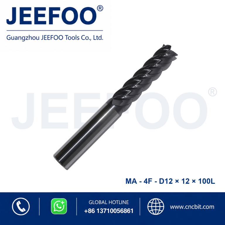 4Fx12x12x100L Solid Carbide Square End Mill for CNC Metal Machining