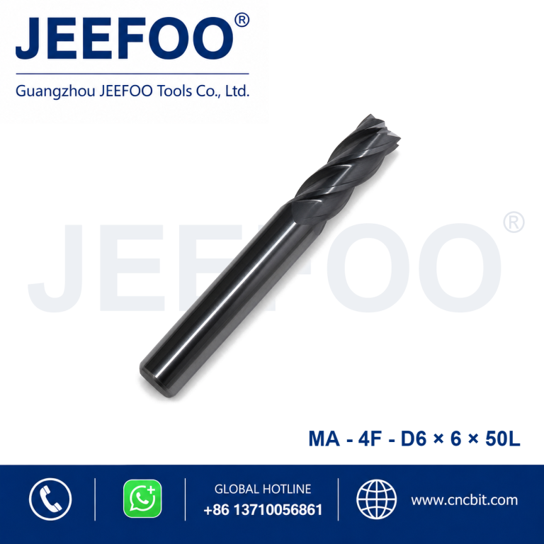 4Fx6x6x50L Solid Carbide Square End Mill for CNC Metal Machining