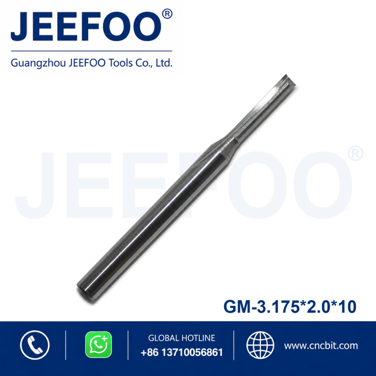 3.175x2.0x10 Carbide Two Double Flute Straight Router Bits CNC Carving Engraving Knife Tools product image