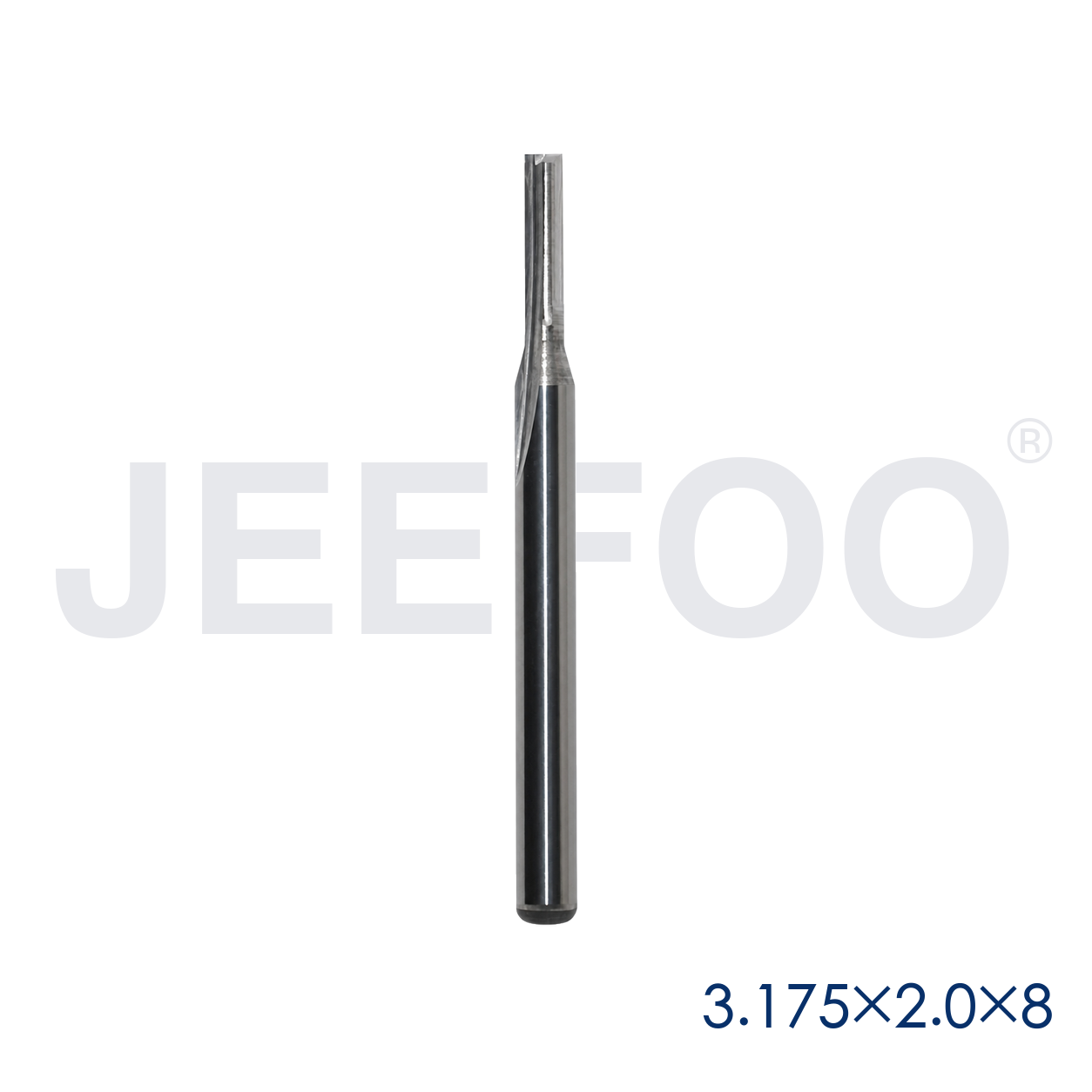 3.175x2.0x8 Two Straight Flute Bits detail A