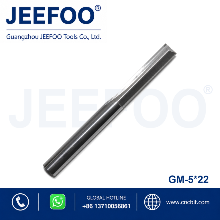 5x22 Double Straight Flute Milling Bits, High Precision Engraving Cutters for Plastic Wood Panel product image
